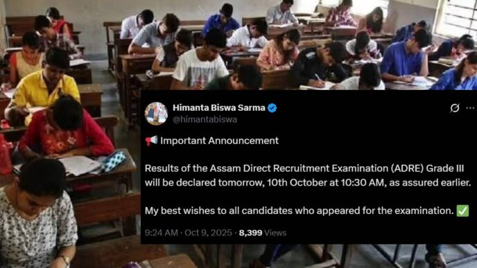 Assam Direct Recruitment Grade III results to be declared tomorrow
