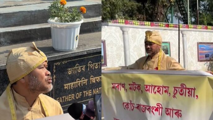 Akhil Gogoi leads protest for tribal status of six indigenous communities