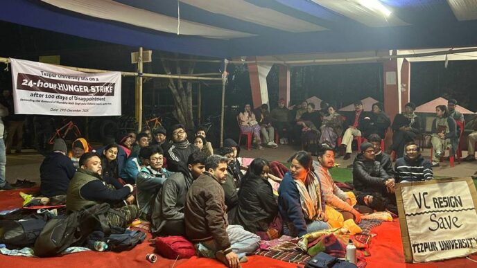 Tezpur University stakeholders welcome MoE inquiry, continue peaceful movement