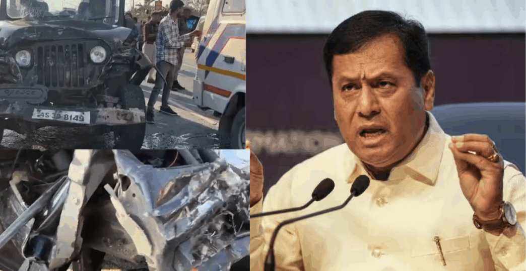 Sarbananda Sonowal’s convoy in major road crash on Chabua–Hatialli bypass